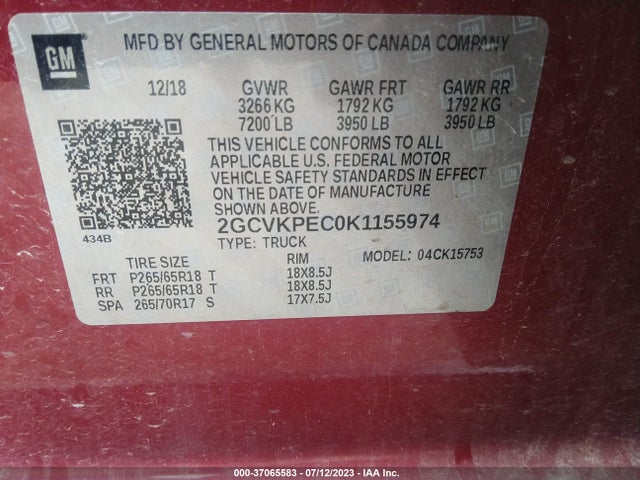 Chevrolet Silverado 1500 Ld Lt 2019 2GCVKPEC0K1155974 Image 9