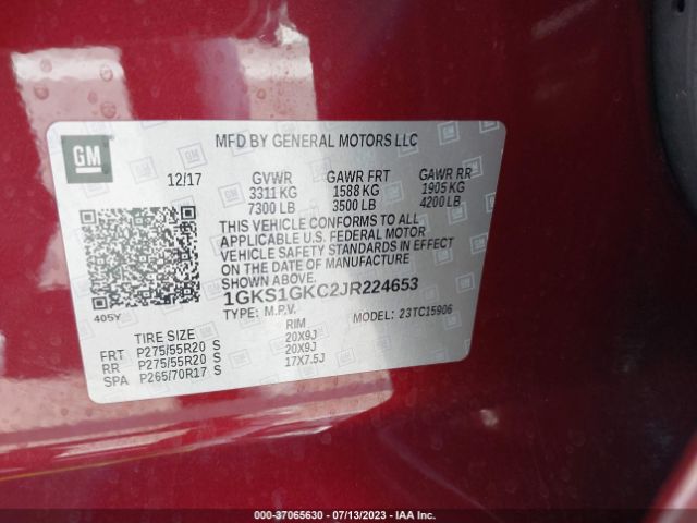 1GKS1GKC2JR224653 GMC Yukon Xl Slt