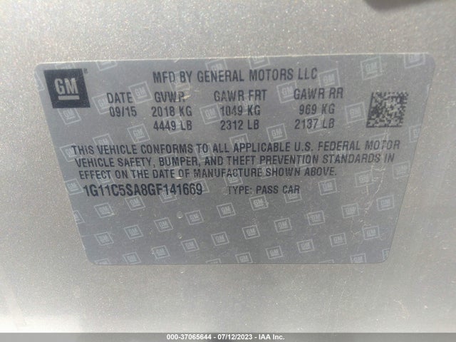 Chevrolet Malibu Limited Lt 2016 1G11C5SA8GF141669 Image 11