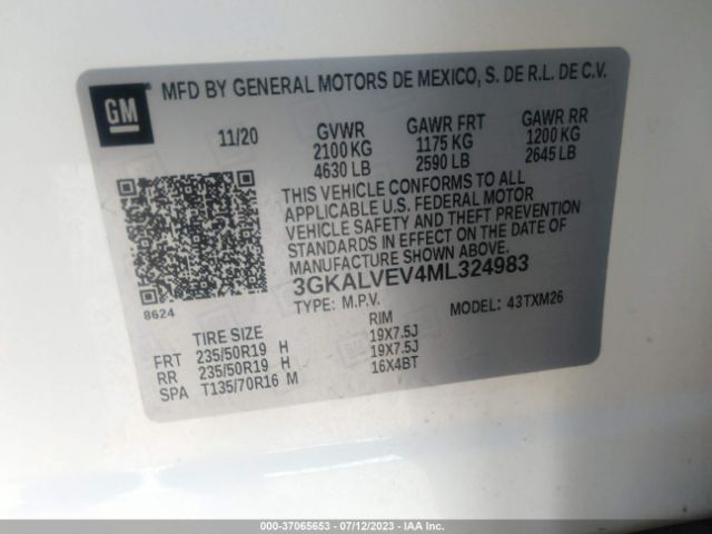3GKALVEV4ML324983 GMC Terrain Slt