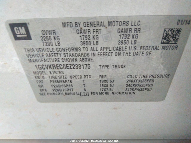 Chevrolet Silverado 1500 Lt 2014 1GCVKREC0EZ233175 Image 16