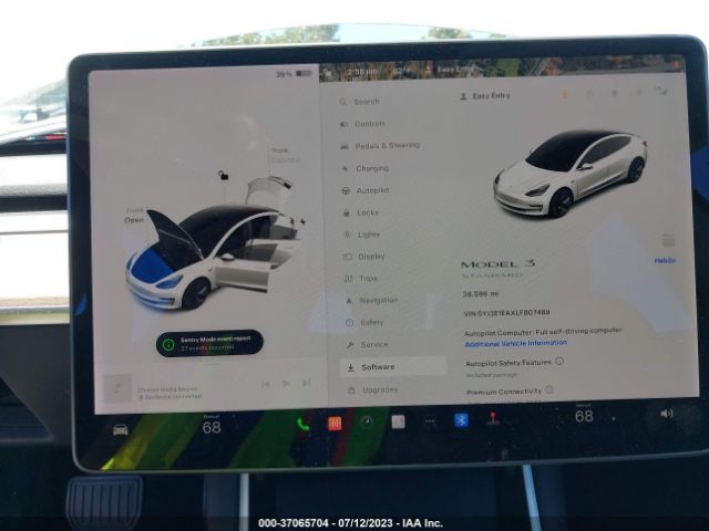5YJ3E1EAXLF807489 Tesla Model 3 Standard Range