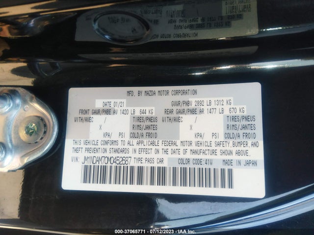 2021 Mazda MX-5 Miata, VIN: JM1NDAM70M0452687