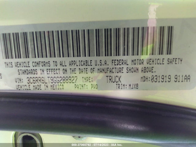 3C6RR6LT9GG288927 RAM 1500 Lone Star