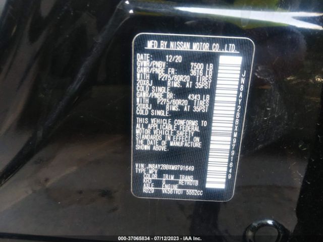 JN8AY2BBXM9791649 Nissan Armada Sl