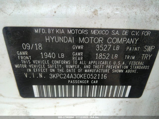Hyundai ACCENT SE 2019 3KPC24A30KE052116 Image 16