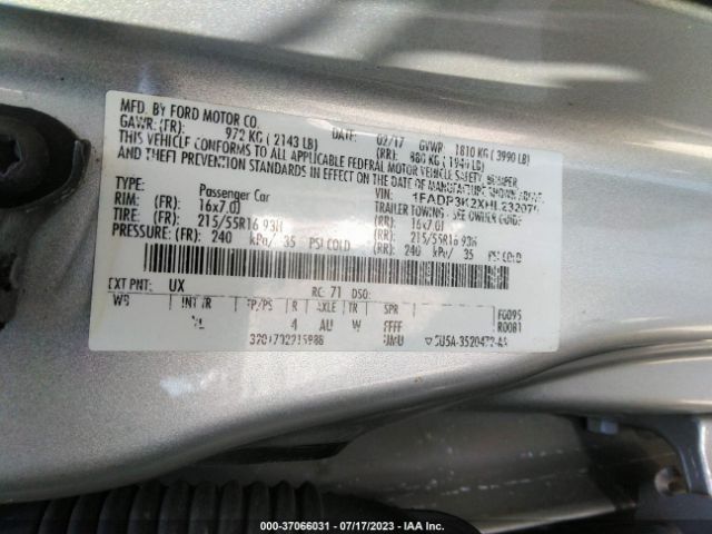 1FADP3K2XHL232070 Ford FOCUS SE