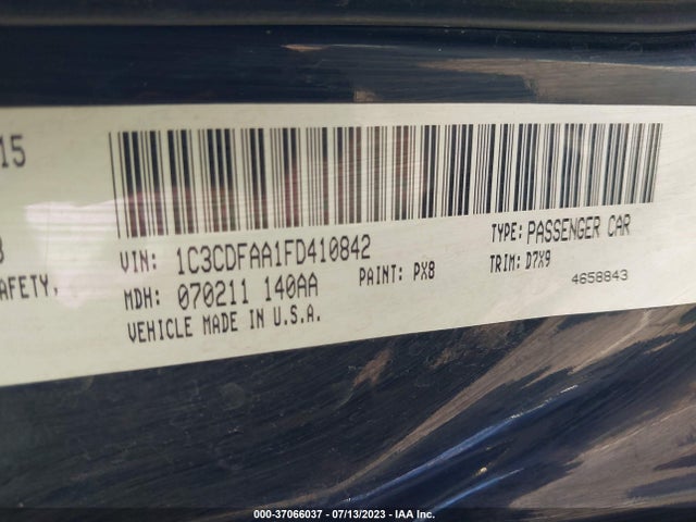 Dodge DART SE 2015 1C3CDFAA1FD410842 Image 9