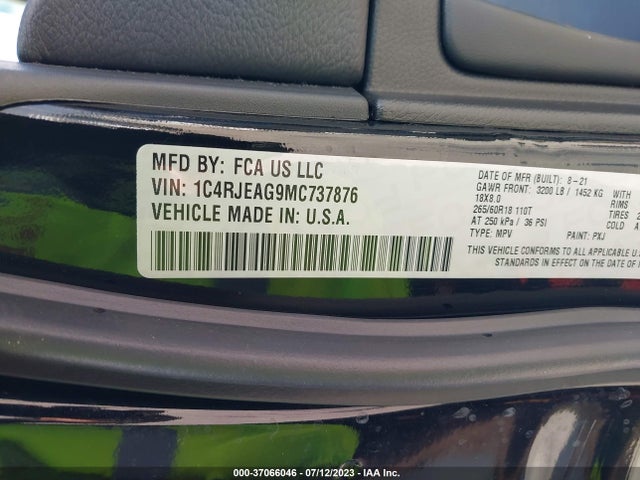1C4RJEAG9MC737876 Jeep Grand Cherokee Laredo X