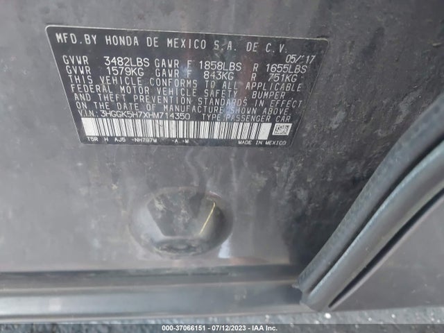 Honda FIT EX 2017 3HGGK5H7XHM714350 Image 9