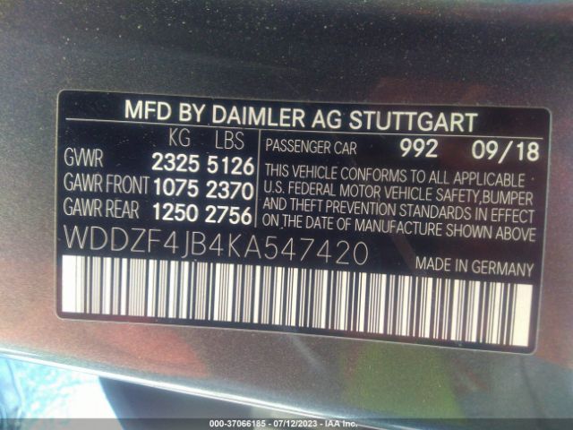 WDDZF4JB4KA547420 Mercedes-Benz E-class E 300
