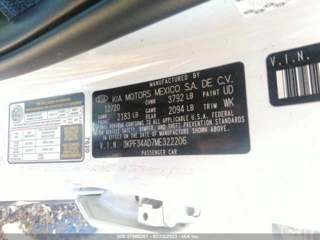 3KPF34AD7ME322206 KIA Forte Gt-line