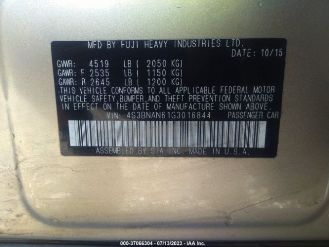 4S3BNAN61G3016844 Subaru Legacy 2.5i Limited