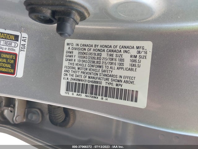 Honda CR-V LX 2016 2HKRM4H31GH688850 Image 9