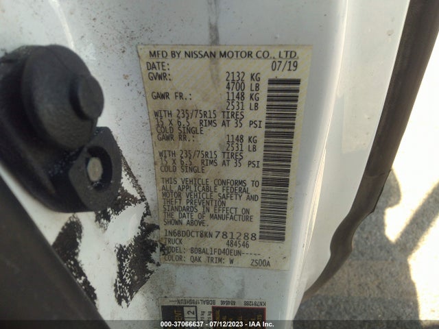 Nissan FRONTIER S 2019 1N6BD0CT8KN781288 Image 9