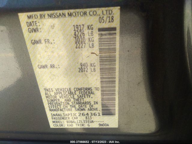 1N4AL3AP3JC264361 Nissan Altima 2.5 Sv