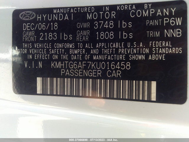 Hyundai Veloster 2.0 2019 KMHTG6AF7KU016458 Image 16