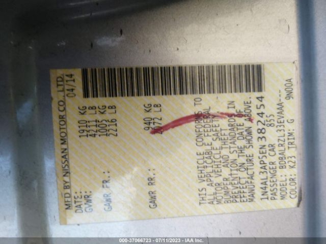 1N4AL3AP5EN382454 Nissan ALTIMA 2.5