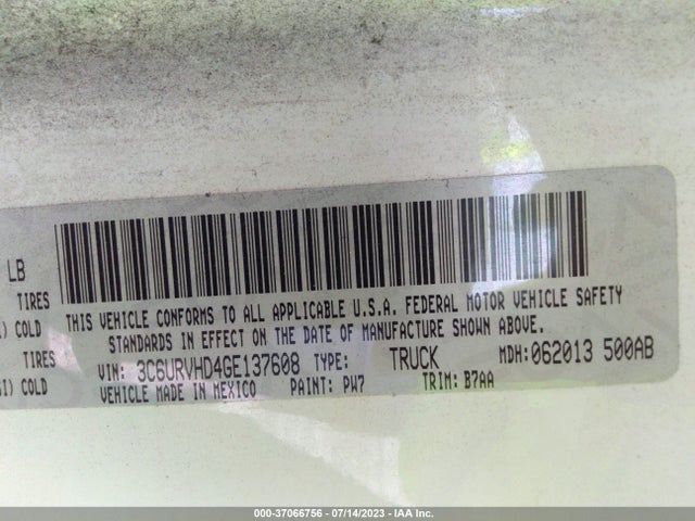 3C6URVHD4GE137608 RAM Promaster Cargo Van