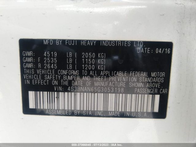 4S3BNAN65G3053198 Subaru Legacy 2.5i Limited