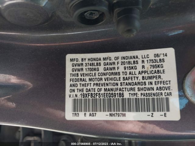 19XFB2F51EE059186 Honda Civic Sedan Lx