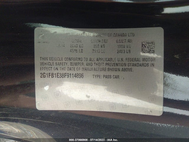 Chevrolet CAMARO LS 2015 2G1FB1E38F9114896 Image 9