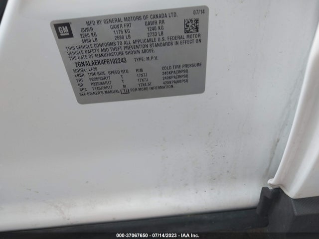 Chevrolet EQUINOX LS 2015 2GNALAEK4F6102243 Image 9