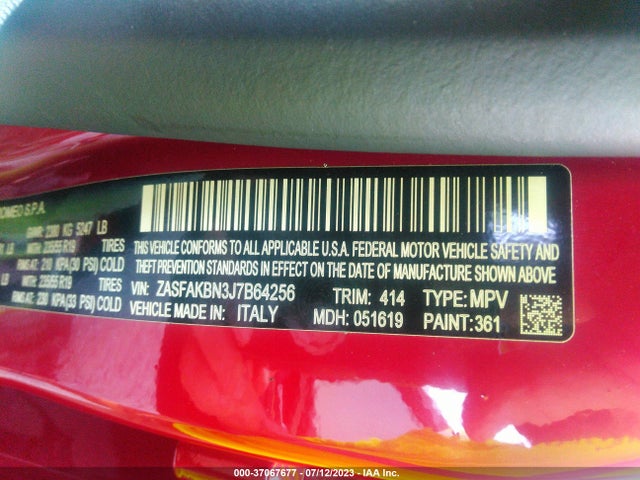 ZASFAKBN3J7B64256 Alfa Romeo STELVIO TI