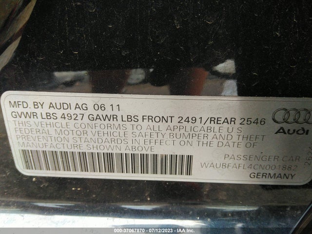 2012 AUDI A4 WAUBFAFL4CN001882 Photo 8