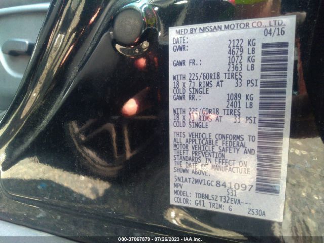 5N1AT2MV1GC841097 Nissan Rogue Sl