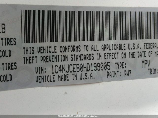 1C4NJCEB0HD199005 Jeep Compass High Altitude