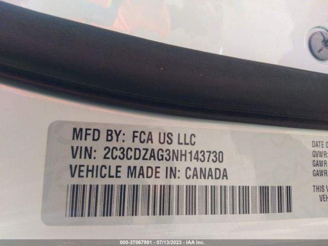 2C3CDZAG3NH143730 Dodge Challenger Sxt
