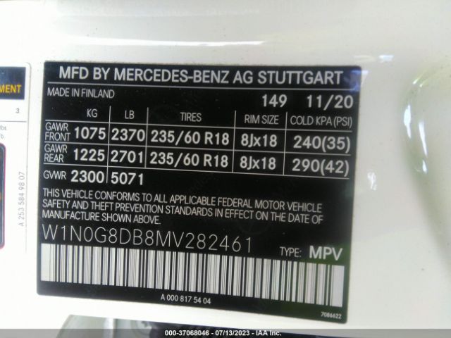 W1N0G8DB8MV282461 Mercedes-Benz Glc Glc 300