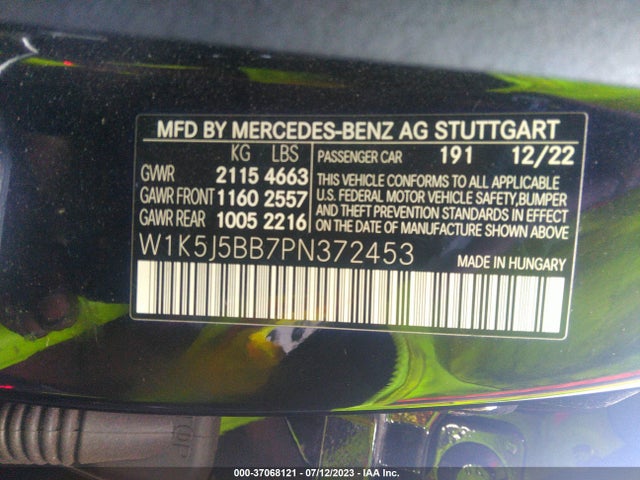 2023 Mercedes-Benz CLA-Class, VIN: W1K5J5BB7PN372453