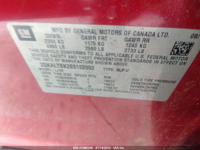 2GKALTEK2E6102992 GMC Terrain Slt