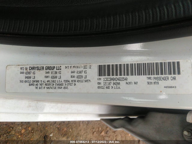 2013 CHRYSLER 200 LX VIN: 1C3CCBABXDN622540