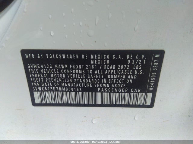 3VWC57BU7MM056153 Volkswagen Jetta S/se/r-line