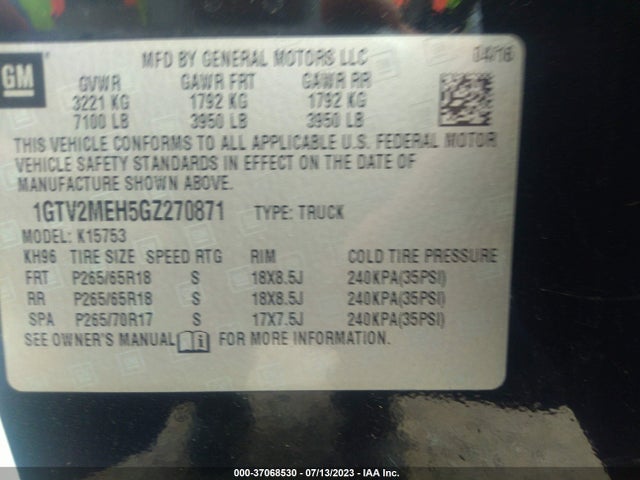 GMC Sierra 1500 Sle 2016 1GTV2MEH5GZ270871 Image 9