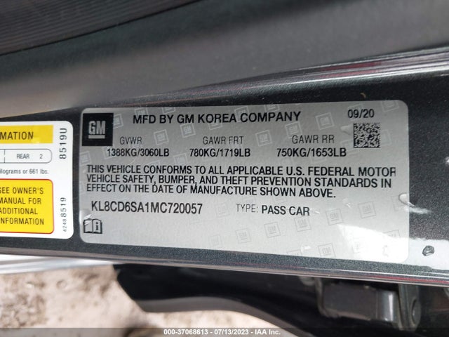 Chevrolet Spark Fwd 1lt Automatic 2021 KL8CD6SA1MC720057 Image 9