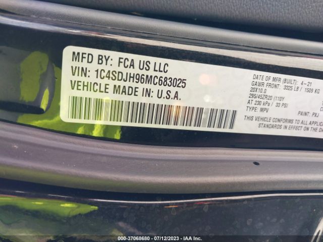 1C4SDJH96MC683025 Dodge Durango Srt Hellcat