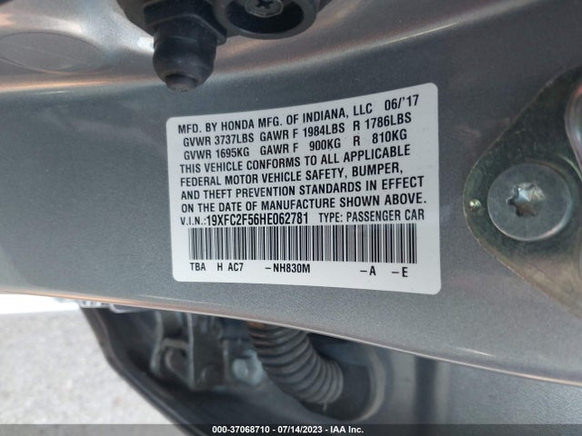 Honda Civic Sedan Lx 2017 19XFC2F56HE062781 Image 9