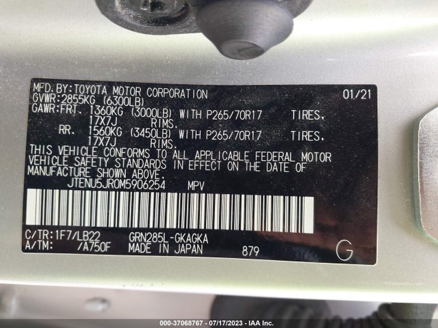 Toyota 4runner Sr5 Premium 2021 JTENU5JR0M5906254 Image 9