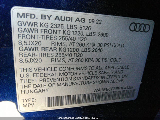 WA1EECF36P1041256 Audi Q3 S Line Premium Plus