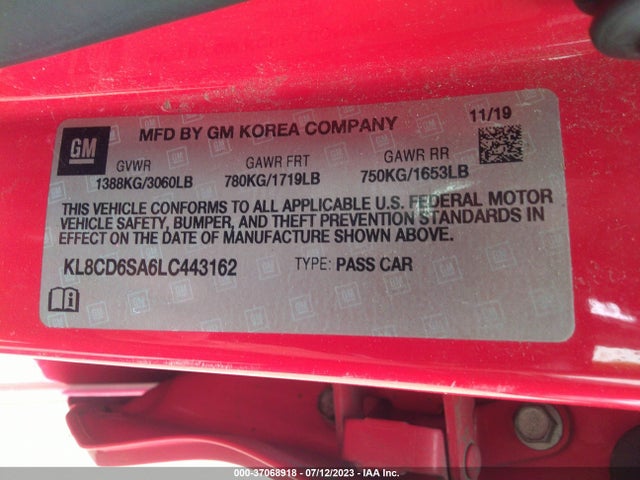 Chevrolet Spark Lt 2020 KL8CD6SA6LC443162 Image 9