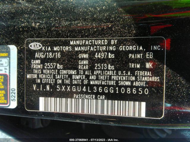 5XXGU4L36GG108650 KIA OPTIMA EX