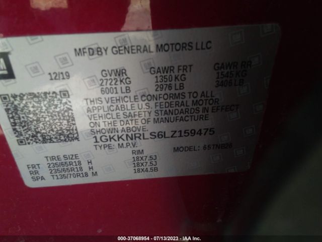 1GKKNRLS6LZ159475 GMC ACADIA SLE