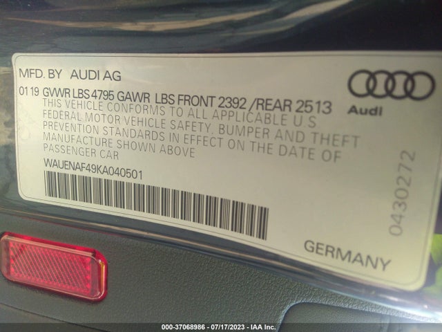 WAUENAF49KA040501 Audi A4 Premium Plus