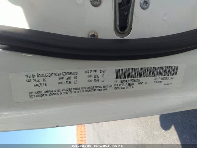 2007 DODGE CALIBER SXT VIN: 1B3HB48B77D260250