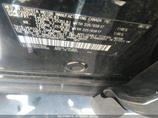 2016 TOYOTA RAV4 LE VIN: 2T3ZFREV0GW287554