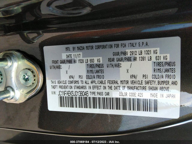 JC1NFAEK6J0138046 Fiat 124 Spider Lusso